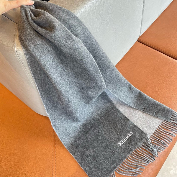Scarf 180 CM In Grey Mix Light Grey Cashmere