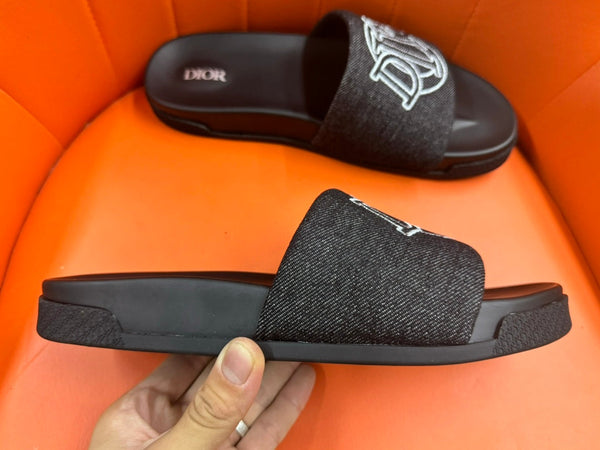 CD AQUA SLIDE SANDAL BLACK DENIM