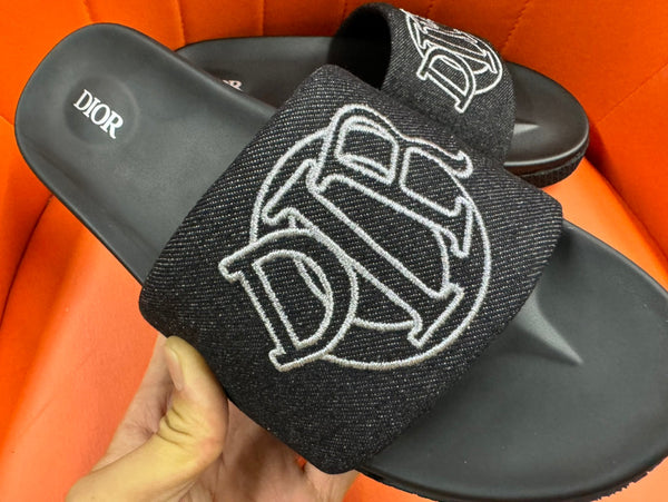 CD AQUA SLIDE SANDAL BLACK DENIM