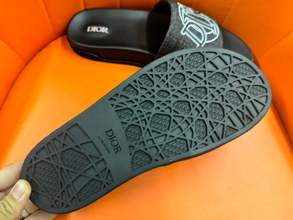 CD AQUA SLIDE SANDAL BLACK DENIM