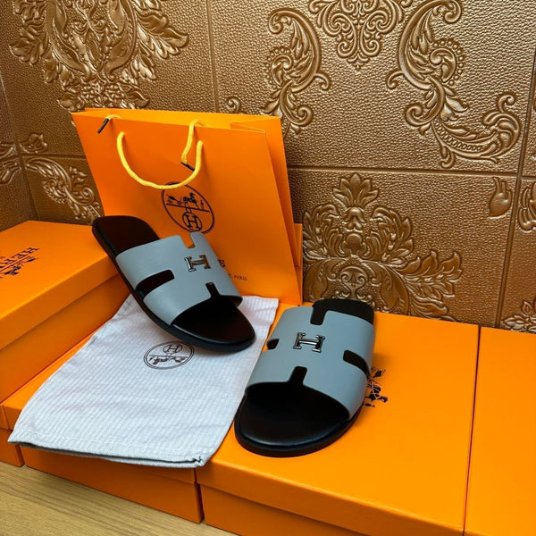 HM IZMIR H-BUCKLE SANDAL STONE CALFSKIN