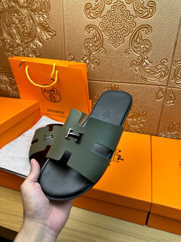 HM IZMIR H-BUCKLE SANDAL ARMY CALFSKIN