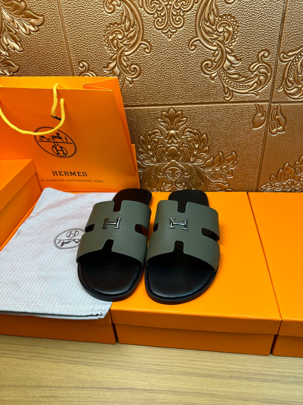 HM IZMIR H-BUCKLE SANDAL ARMY CALFSKIN