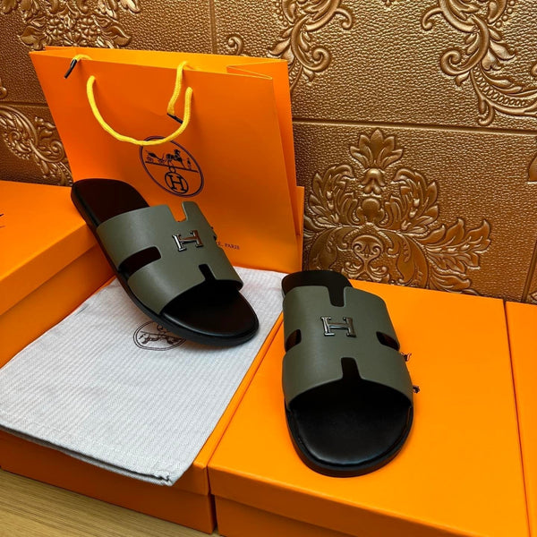 HM IZMIR H-BUCKLE SANDAL ARMY CALFSKIN