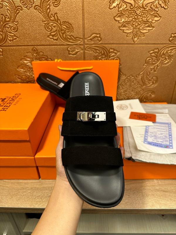 SANDALO HM JACKSON IN CAMOSCIO NERO