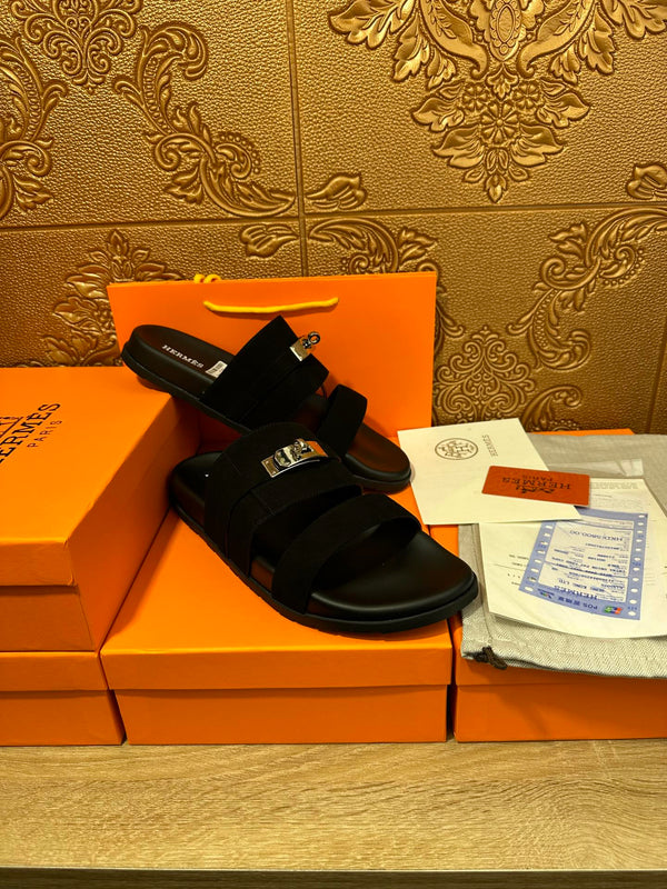 SANDALO HM JACKSON IN CAMOSCIO NERO