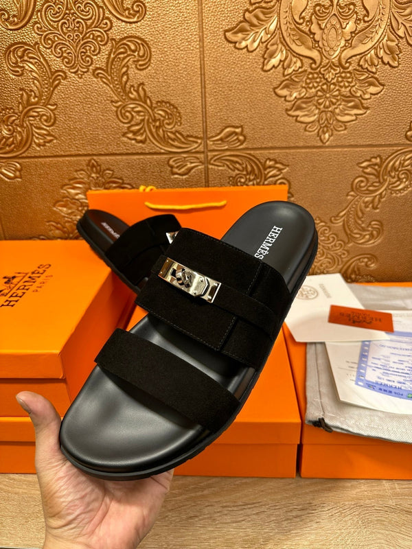 SANDALO HM JACKSON IN CAMOSCIO NERO