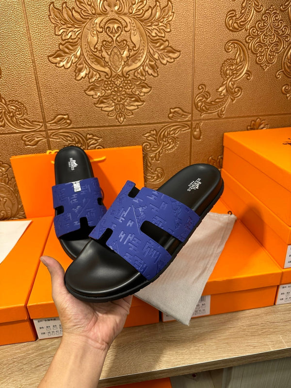 HM IZMIR SLIPPER COBALT CALFSKIN
