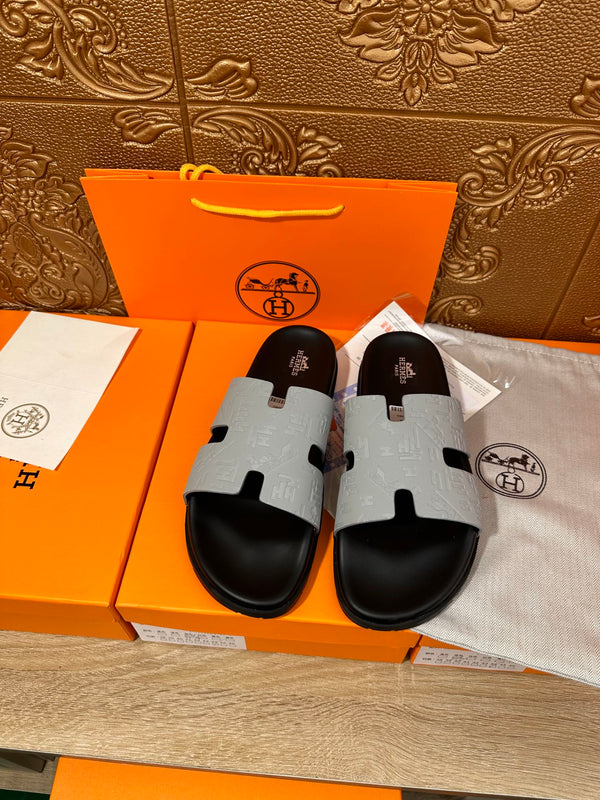 HM IZMIR SLIPPER LIGHT GRAY CALFSKIN