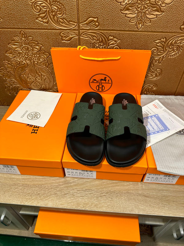 HM IZMIR SLIPPER PEACOCK CALFSKIN