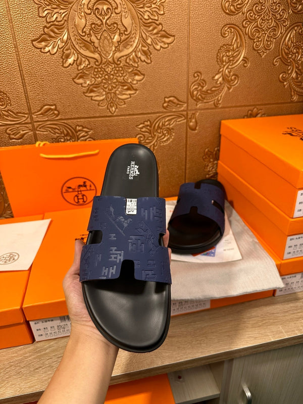 HM IZMIR SLIPPER NAVY CALFSKIN