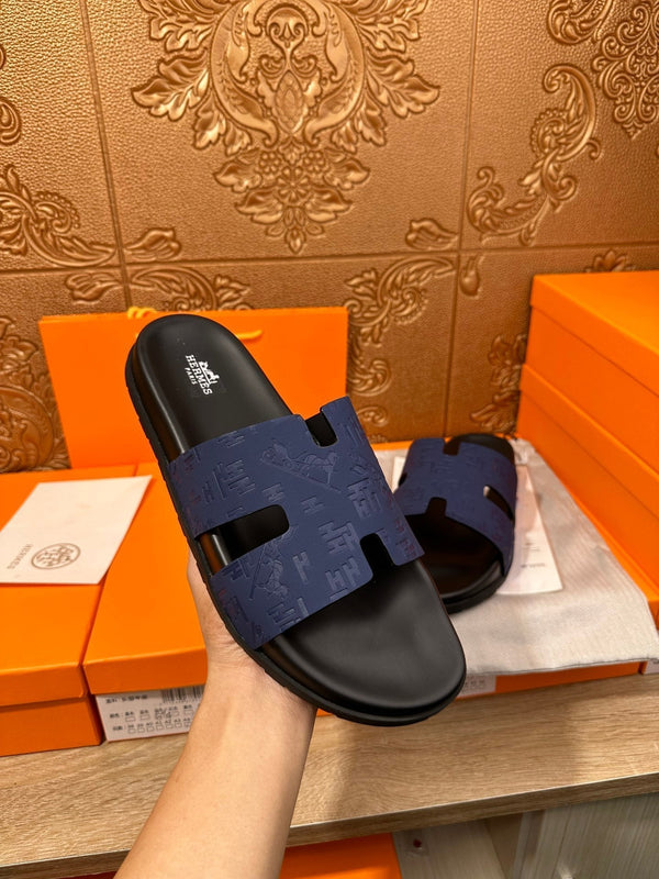 HM IZMIR SLIPPER NAVY CALFSKIN