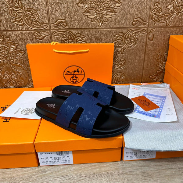 HM IZMIR SLIPPER NAVY CALFSKIN