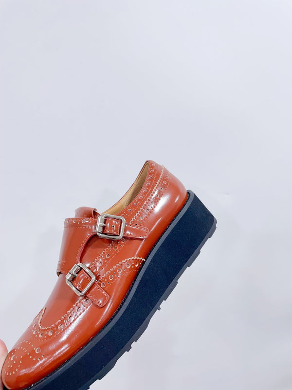 Miu-Church's Loafers Brown Glossy Nubuck Leather