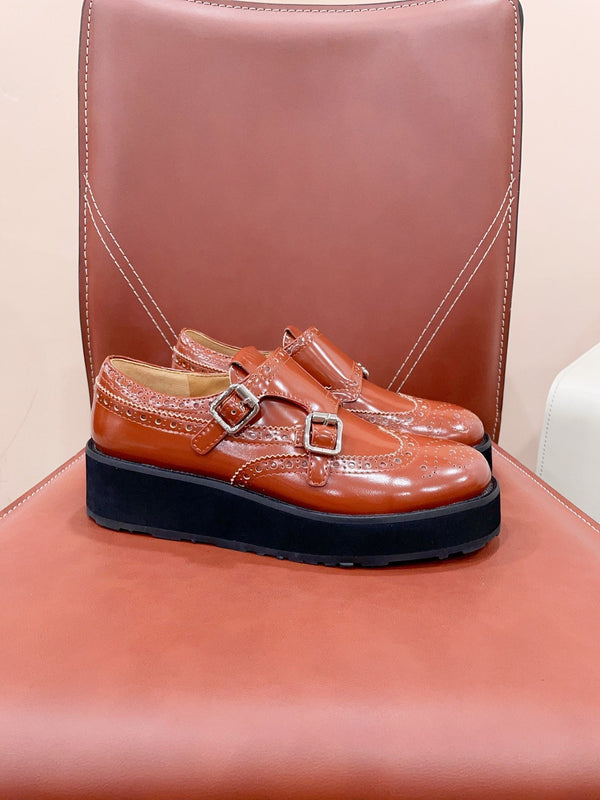 Miu-Church's Loafers Brown Glossy Nubuck Leather