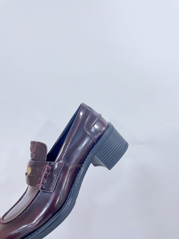 Miu Loafers Crimson Cowhide