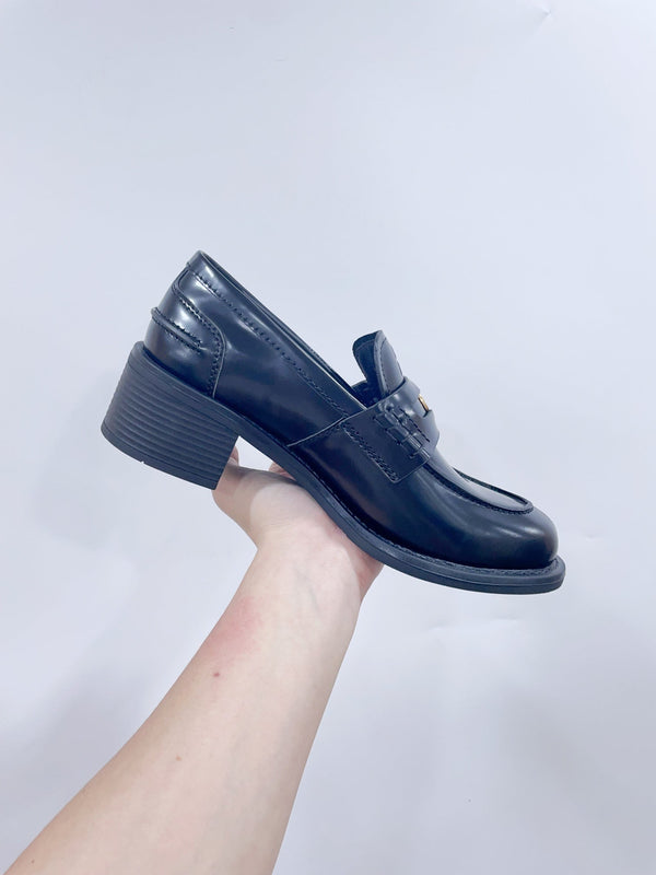 Miu Loafers Black Cowhide