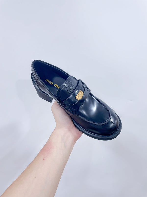Miu Loafers Black Cowhide