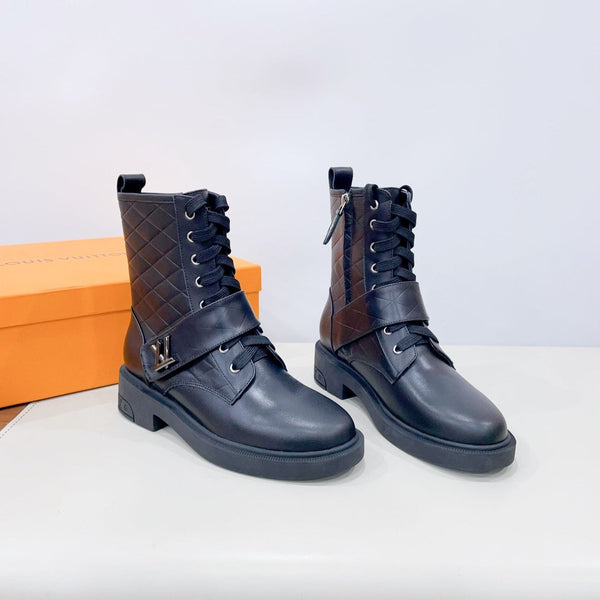 Stivaletto LV Westside in pelle di vitello nera liscia