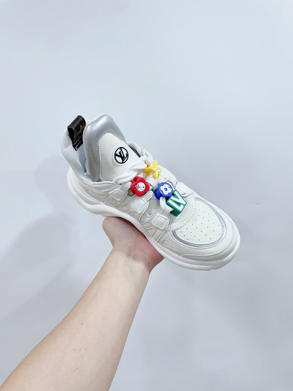 LV Archlight Sports Shoes White With Gray Border Calfskin
