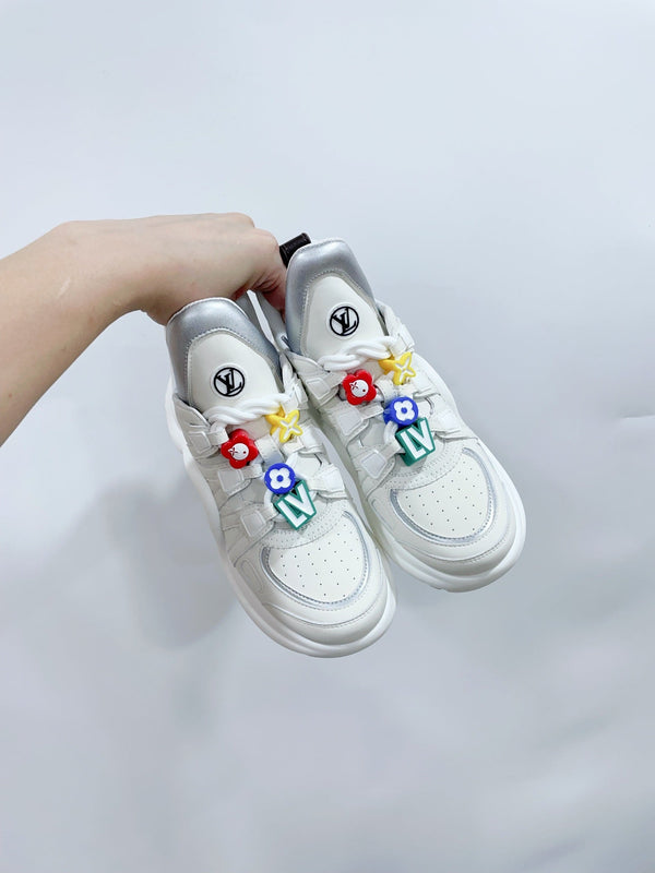 LV Archlight Sports Shoes White With Gray Border Calfskin