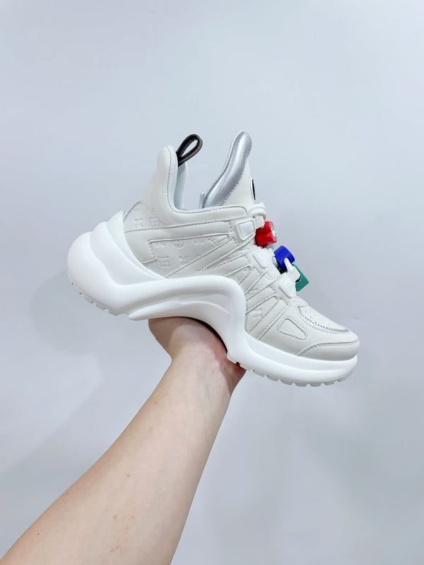 LV Archlight Sports Shoes White With Gray Border Calfskin