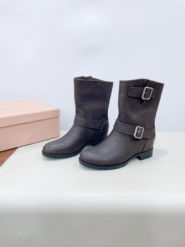 Miu Boots Dark Moccha Calfskin