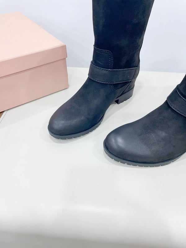 Miu Short Boots Black Calfskin