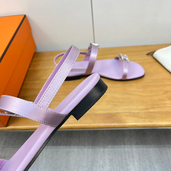 SANDALO CON FIBBIA IN PELLE DI VITELLO LAVANDA