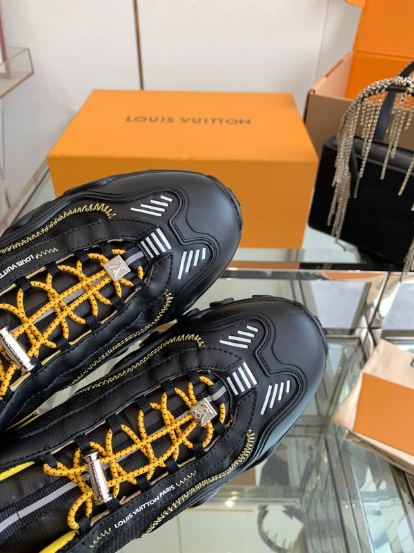 LV Rush Sneaker 40mm Black Yellow Cowhide