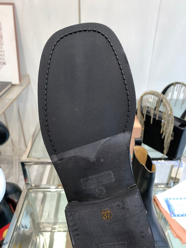 Miu Boots Black Vegetable Blended Cowhide