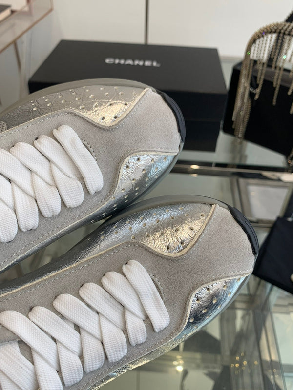 CC Sneaker Silver Pink Cowhide 204114