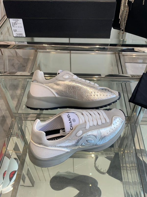 CC Sneaker Silver Pink Cowhide 204114