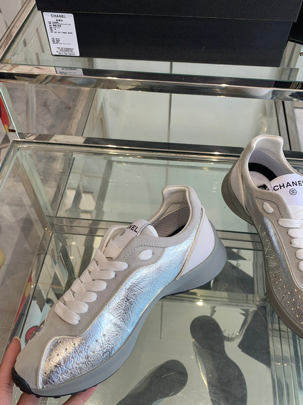 CC Sneaker Silver Pink Cowhide 204114