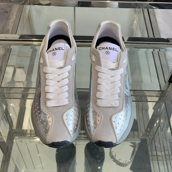 CC Sneaker Silver Pink Cowhide 204114