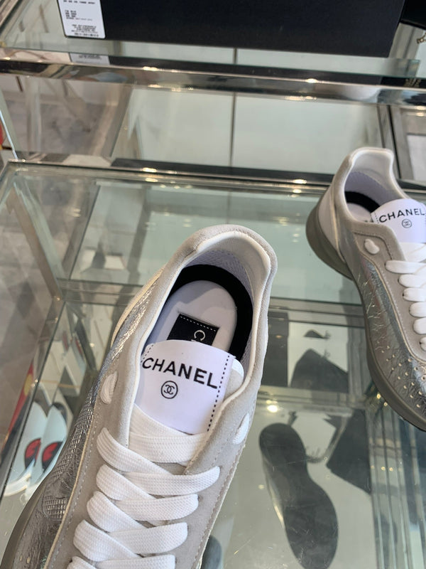 CC Sneaker Silver Pink Cowhide 204114