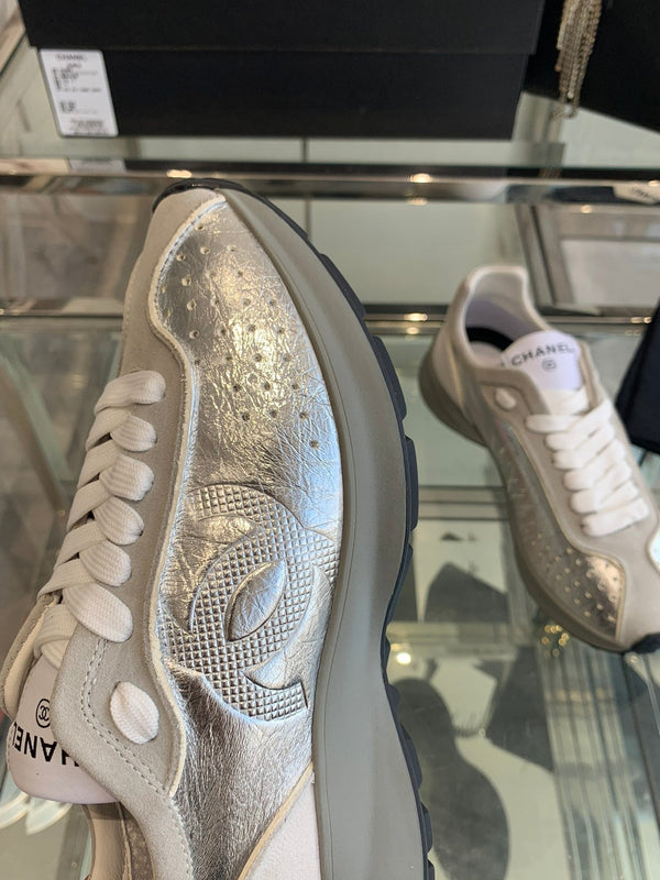 CC Sneaker Silver Pink Cowhide 204114