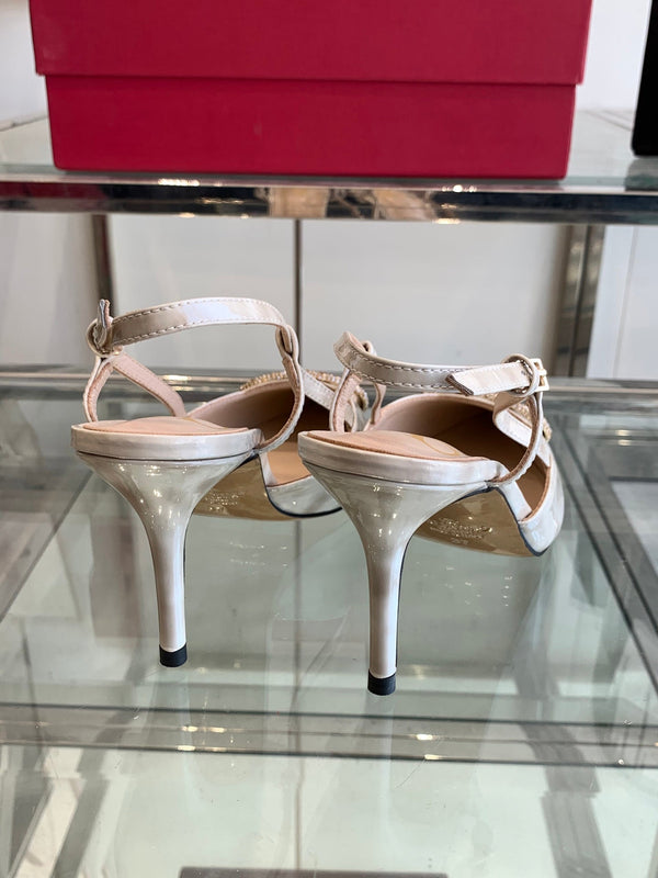VT 25 High Heels Slingbacks Ivory Cowhide 292344
