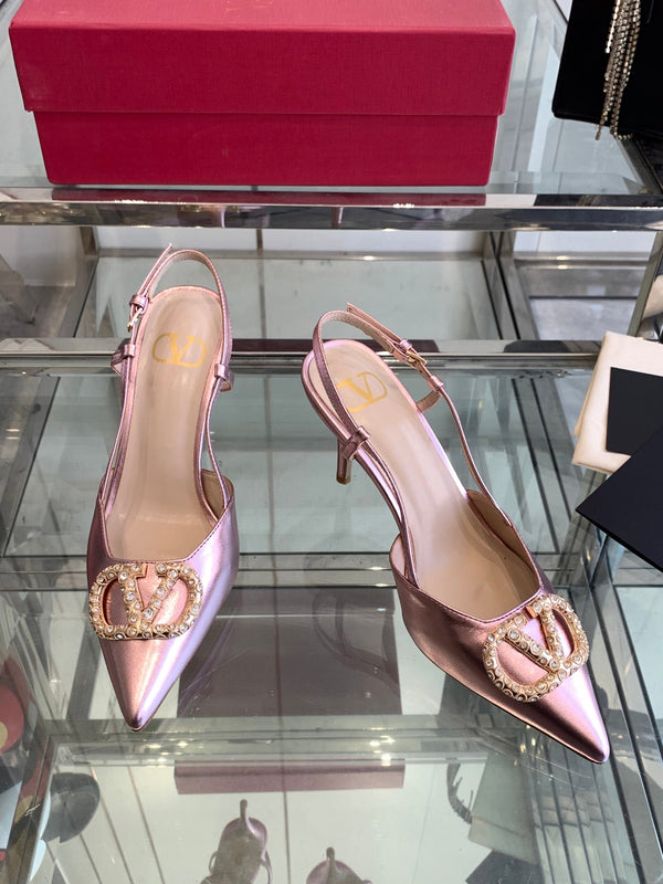 VT 25 Slingback con tacco alto in pelle di vacchetta viola media 292340