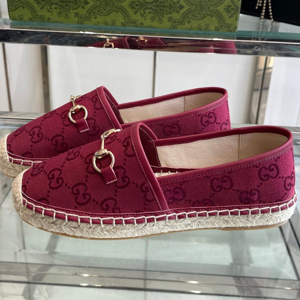 GC 2025 Espadrille With Horsebit Red Burgundy Canvas 292314