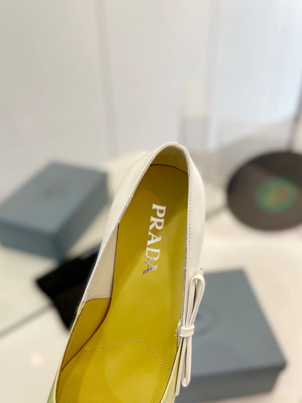 Pra Pump 45 Square Sole Vanilla White Patent Leather