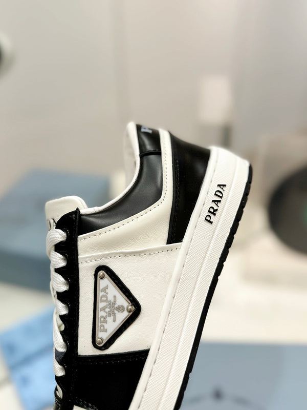 PRA DOWNTOWN NAPPA SNEAKERS BLACK AND WHITE CALFSKIN