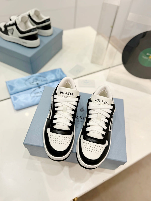 PRA DOWNTOWN NAPPA SNEAKERS BLACK AND WHITE CALFSKIN