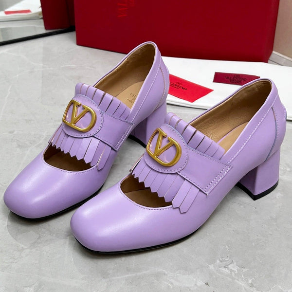 VT 25 Signature Heeled Loafer Purple Calf Leather 293942