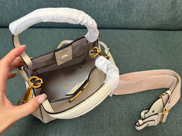 VALENTINO small 19 handbag beige calfskin 538536