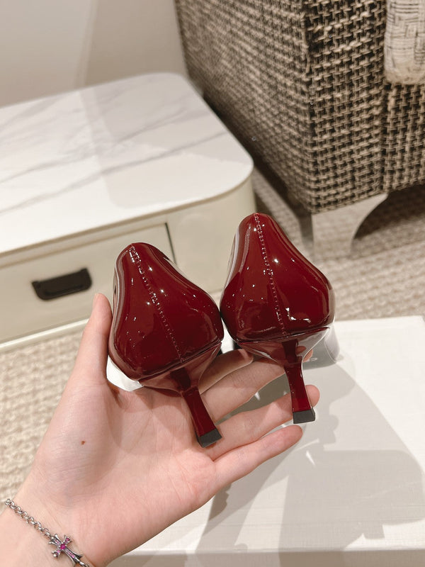 DÉCOLLETÉ TRIOMPHE ALTA 5 CM IN VITELLO VERNICIATO ROSSO RUBINO