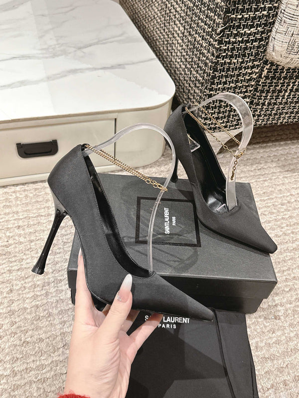 DÉCOLLETÉ ALTO 9 CM IN RASO NERO