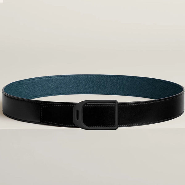 HM Jockey Buckle Belt 38mm Prussian blue Black Leather 187521