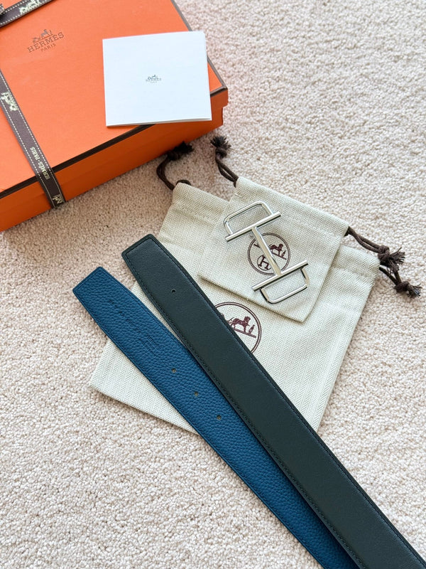 HM Royal Buckle Belt 38mm Prussian blue Leather 187520