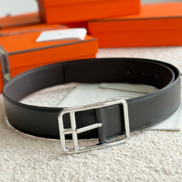 HM Half Cod Reversible 38mm Belt Black Chocolate Leather 188091